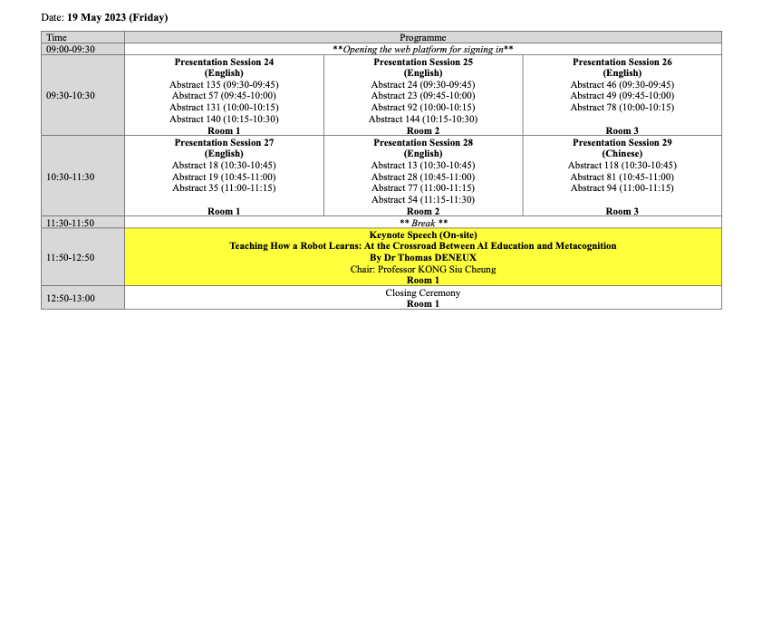 Programme Summary 議程一覽